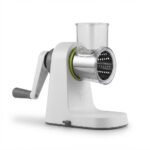 MTG INC White & Grey 3-in-1 Rotary Cheese Grater and Vegetable Slicer with Interchangeable Blades