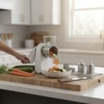 MTG INC White & Grey 3-in-1 Rotary Cheese Grater and Vegetable Slicer with Interchangeable Blades - Image 3